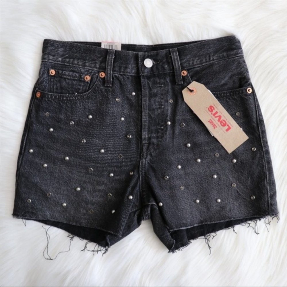 Levi’s Black studded wedgie high rise